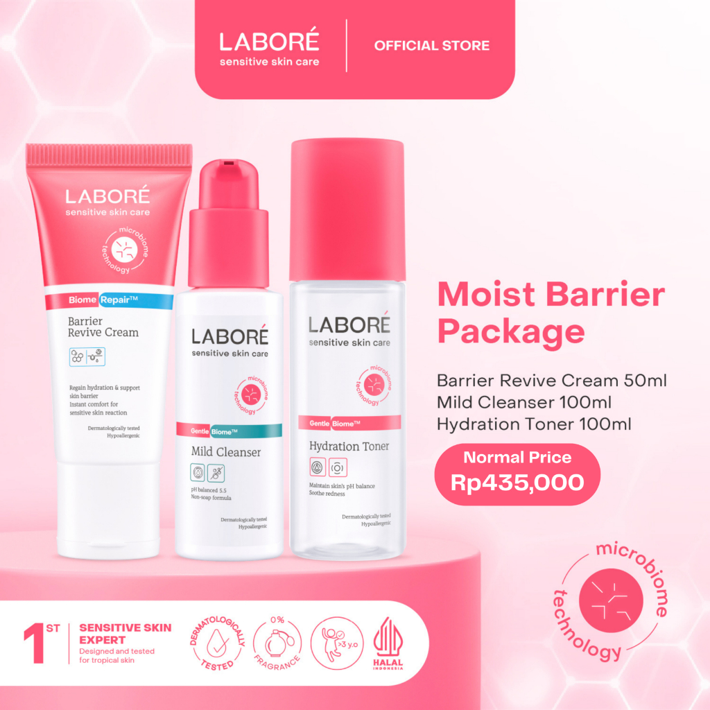 Jual LABORE Moist Barrier Package Paket Ekstra Lembab Kulit Sensitif