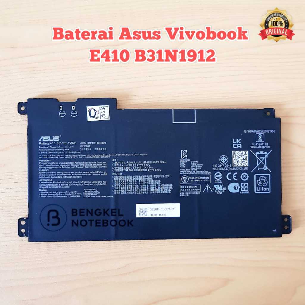 Jual Baterai Asus Asus Vivobook 14 E410 E410M E410MA E510MA B31N1912