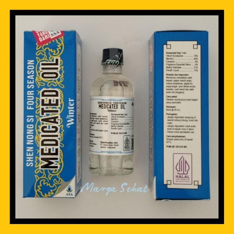 Jual MEDICATED OIL WINTER 40ML / SHEN NONG SI KEMASAN BIRU / SECIYU ...