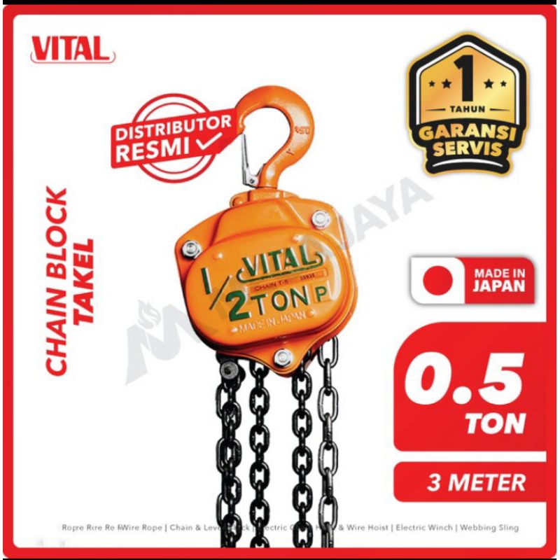 Jual Chain Block Vital 0,5 Ton × 2,5 Meter / Taker Rantai Manual ...