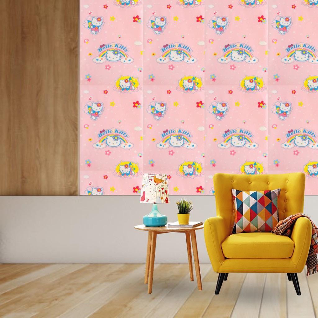 Jual wallpaper sticker dinding motif hellokitty rainbow Shopee Indonesia