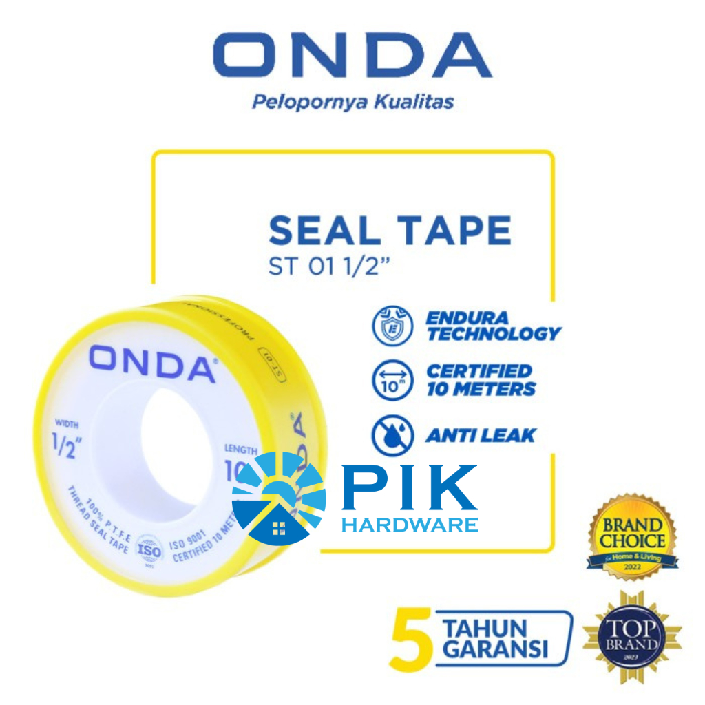 Jual SEALTAPE ONDA SEAL TAPE ONDA 1/2" SILTIP ST01 10 METER ORIGINAL 100 Shopee Indonesia