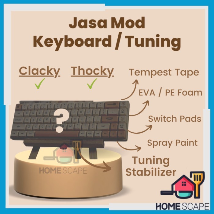Jual Mod Keyboard Tuning Stabilizer EVA Foam PE Tempest Tape Thocky Shopee Indonesia