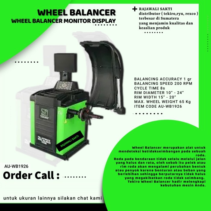 Jual Wheel Balancer Monitor Display TEKIRO AU-WB1926 Mesin Balancing ...