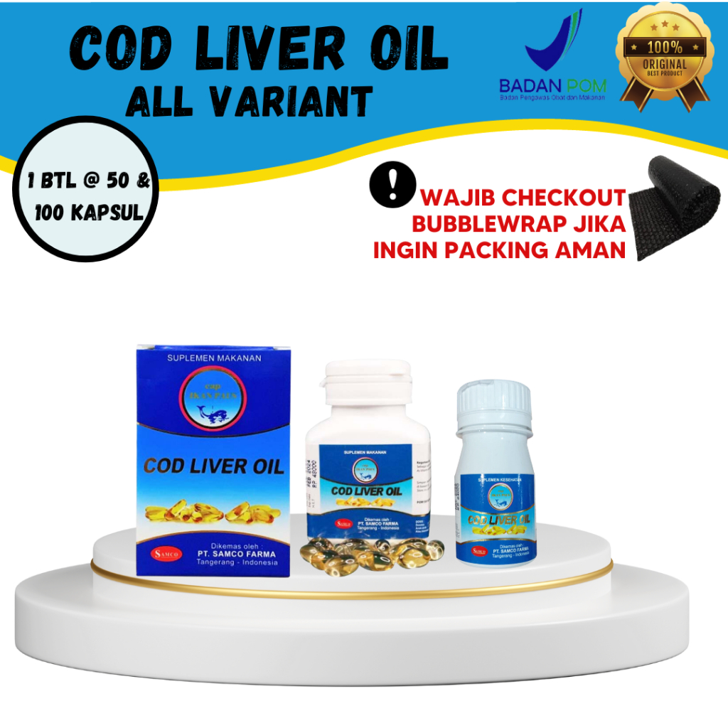 Jual Cap Ikan Paus Cod Liver Oil 50 Kapsul 100 Kapsul Shopee Indonesia