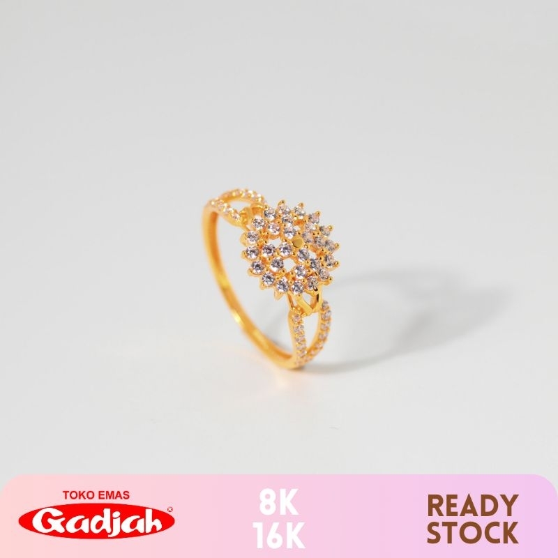 Jual Cincin Emas Bunga Teratai Full Mata Tabur Toko Emas Gadjah Shopee Indonesia