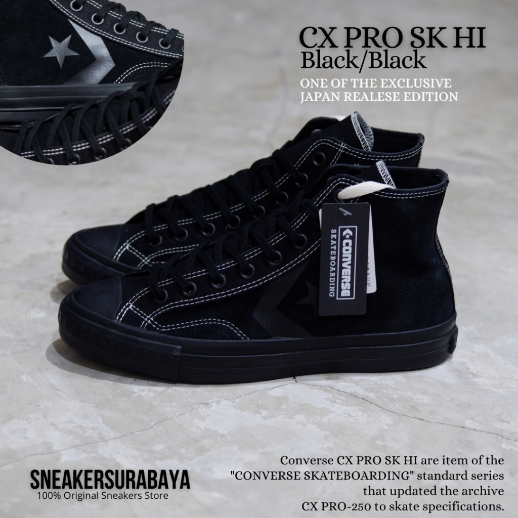 Jual CONVERSE CX PRO SK HI BLACK BLACK | Shopee Indonesia