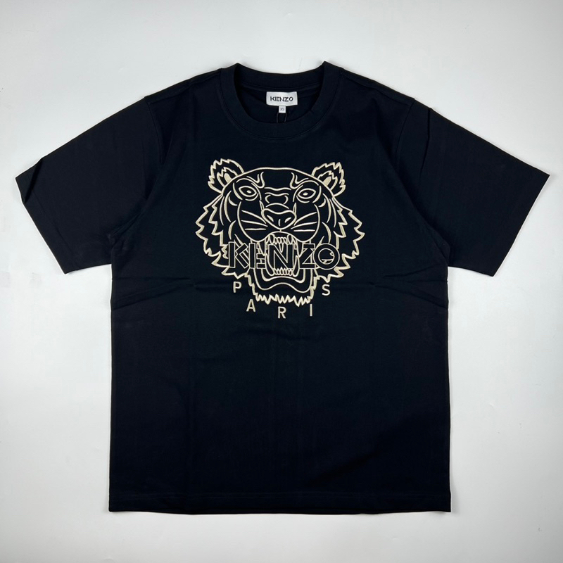 Jual Kenzo Gold Embroidery Tiger Tee black | Shopee Indonesia