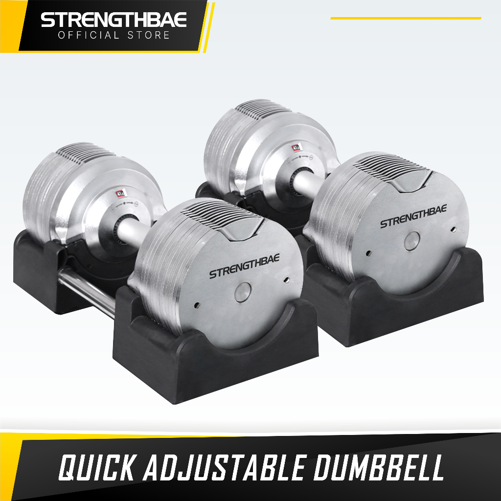 Jual Adjustable Dumbbell STRENGTHBAE 20kg 30kg 40kg 20 30 40 Kg Metal ...