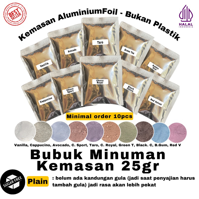 Jual Bubuk Minuman Kekinian 25gr Premium, Super, Reguler (MINIMAL 10PCS ...