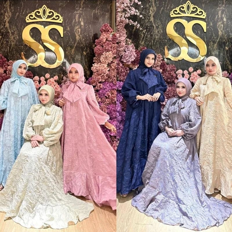 Jual ORI 100% SHELLA SAUKIA GAMIS BROKAT SOFT ORGANZA TIMBUL BY ...