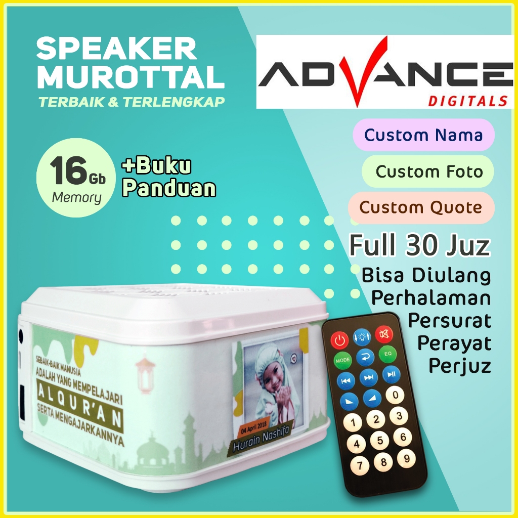 Jual SPEAKER MUROTTAL ALQURAN 30 JUZ 16GB - TERLENGKAP 30 JUZ BLUETOOTH ...