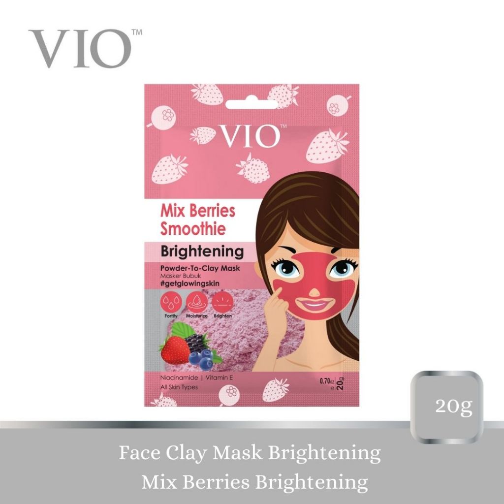 Jual VIO GLOWING POWDER TO CLAY MASK BRIGHTENING & SMOOTHIE - 20G ...
