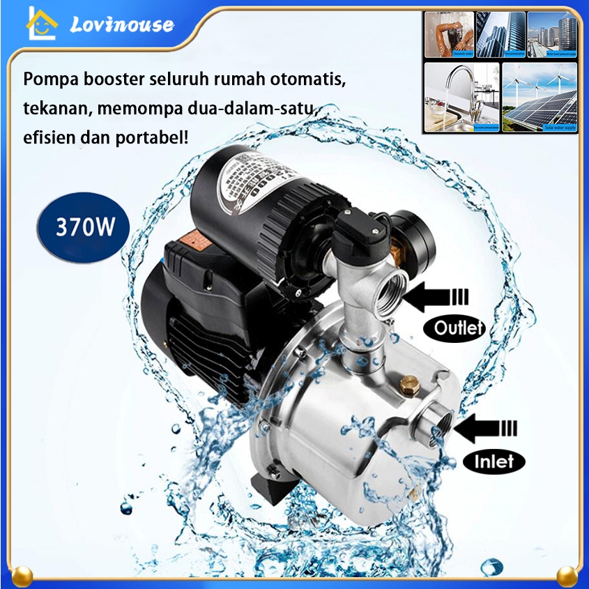 Jual Pompa Air JET PUMP 370Watt 304 Stainless Mesin Pompa Air Otomatis