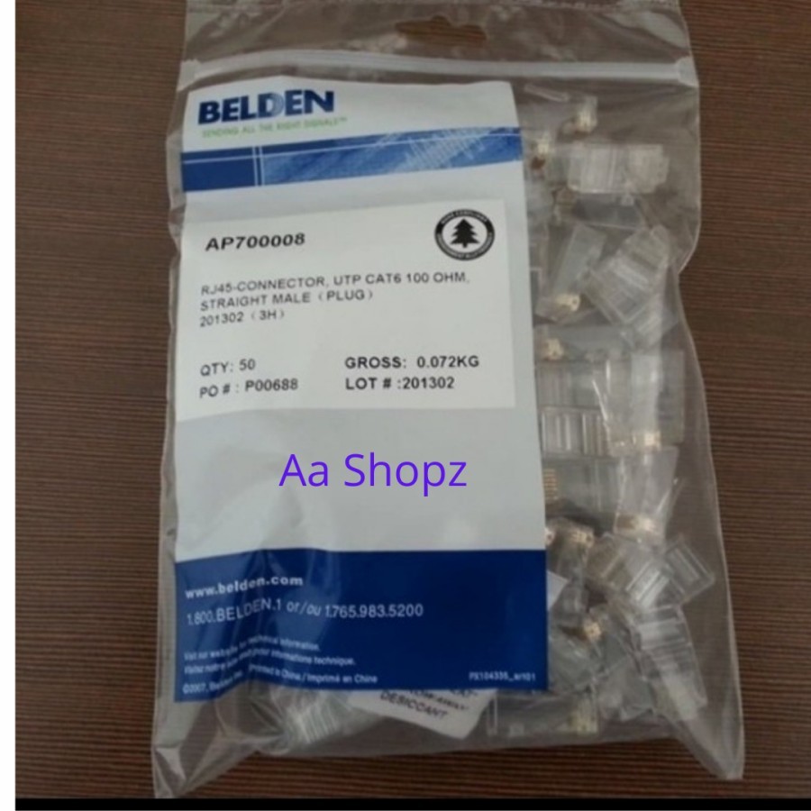 Jual BELDEN RJ45 CAT 6 AP 700008 ORIGINAL isi 50 pcs | Shopee Indonesia