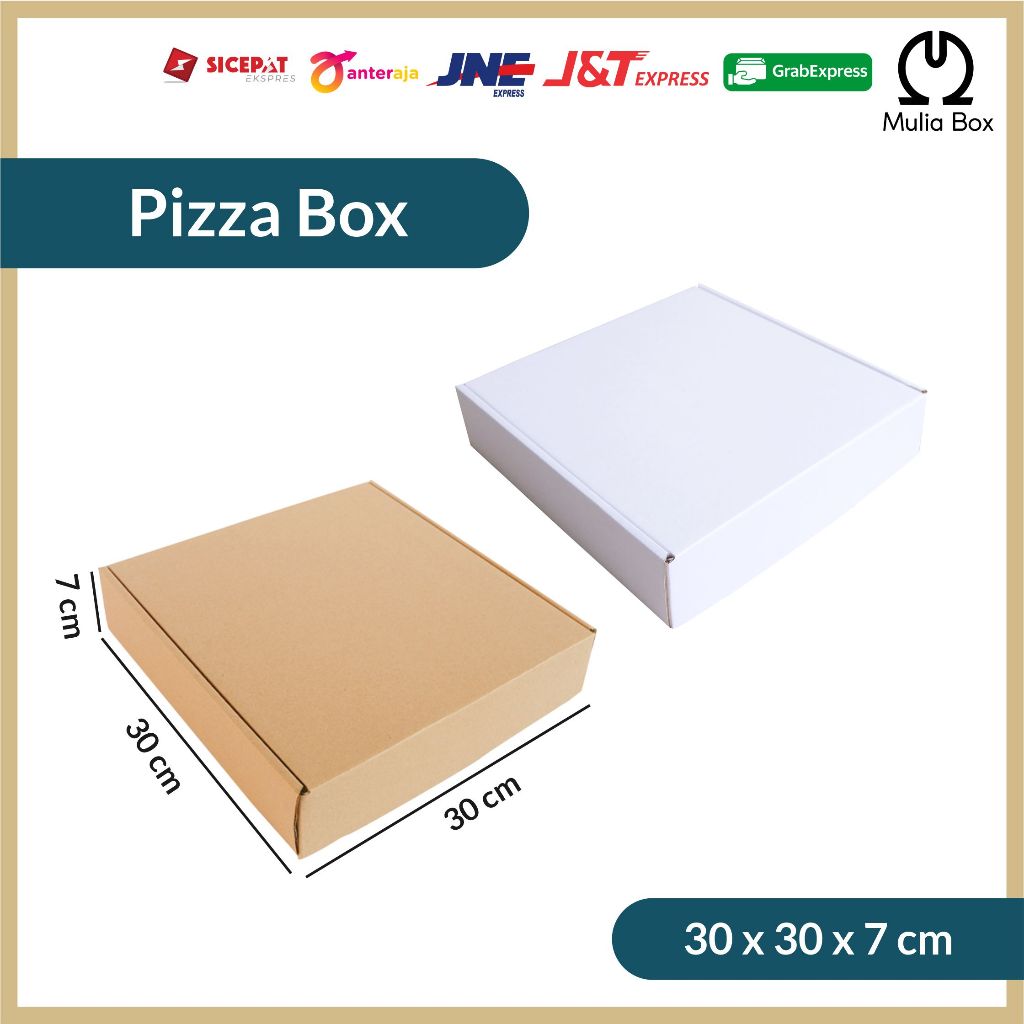 Jual Kardus Packing Pizza Box 30 x 30 x 7 cm Corrugated Die Cut Karton Besar Baju Jaket Kemeja