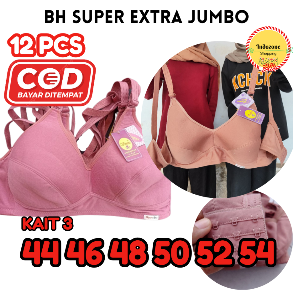 Jual SPORT BRA JUMBO 50 48 Termurah/ BH Big Size Super Jumbo Kait