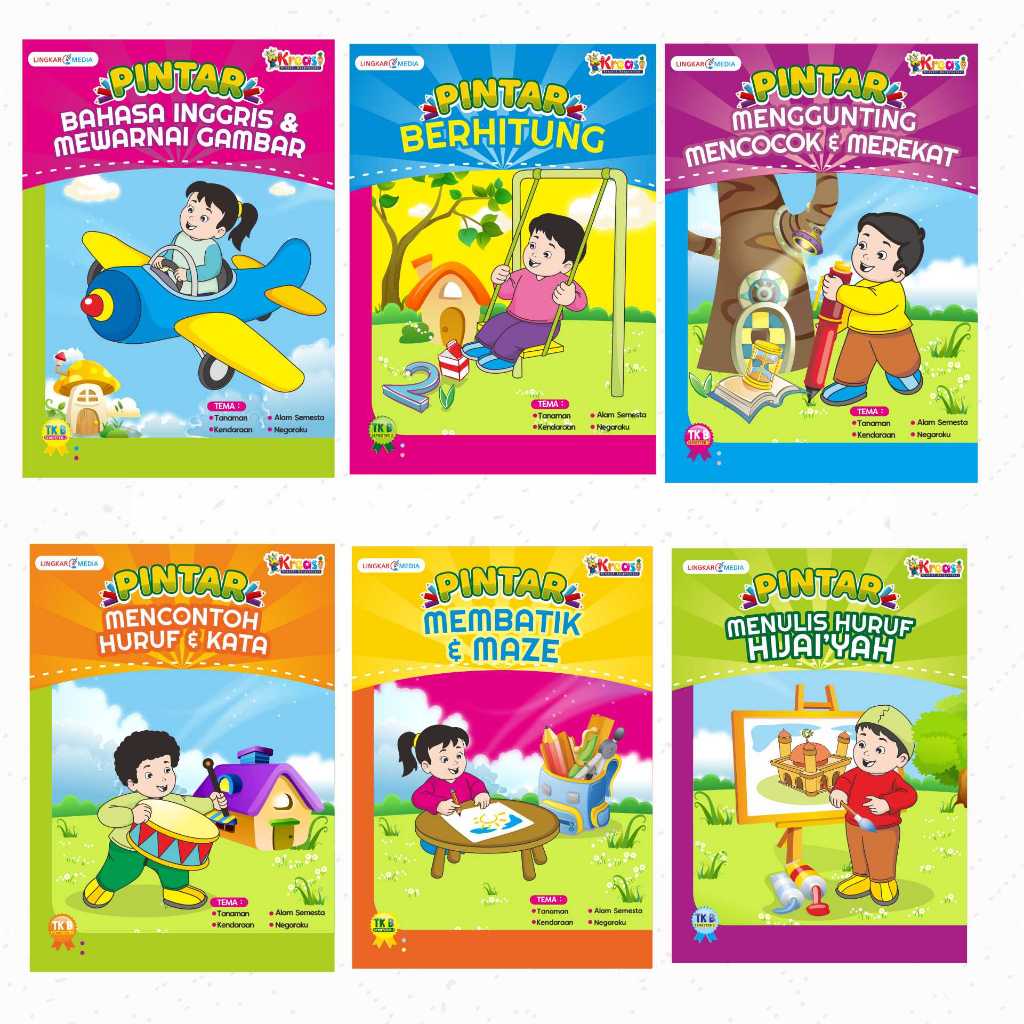 Jual Buku TK Kreasi Kelompok B semester 1 dan 2 Isi 6 Buku mencontoh