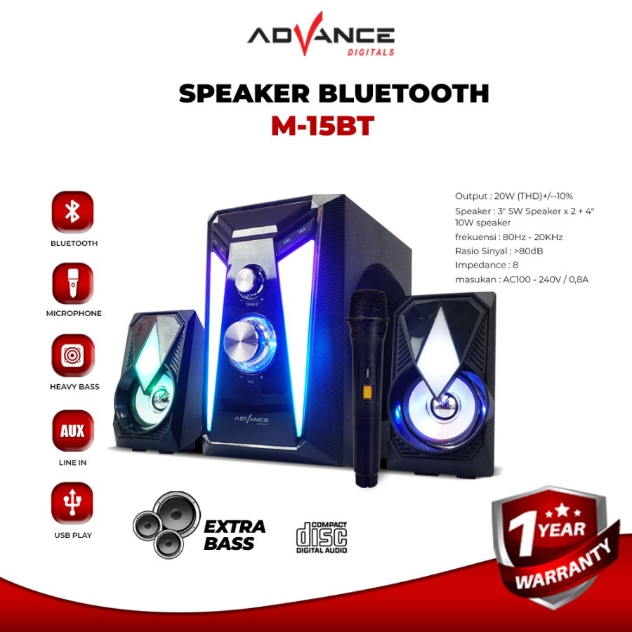 Jual Speaker Multimedia Bluetooth Advance with Wireless Microphone ...