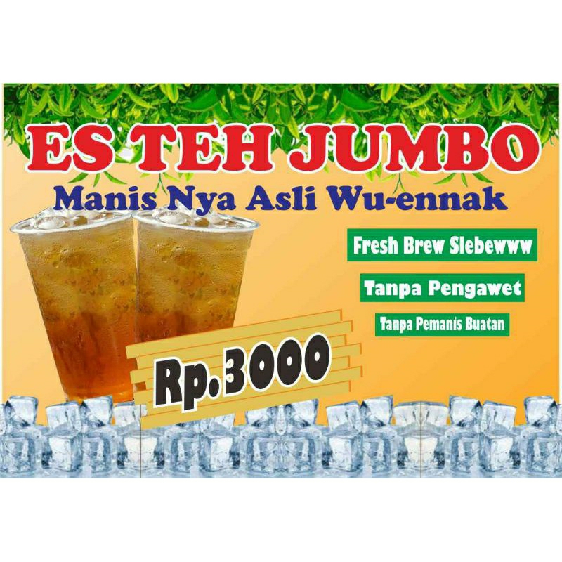 Jual Spanduk Es Teh Jumbo Ukuran 100 X 70 Cm 