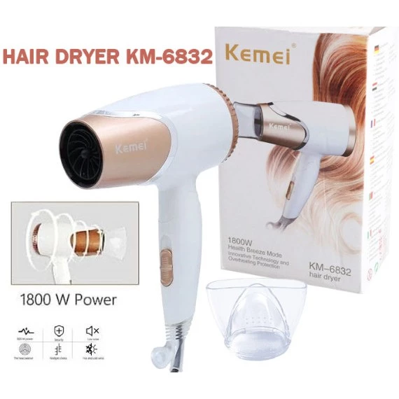 Hair Dryer Kemei 6832 Alat Pengering Rambut Salon Professional Ionic Hair Dryer | AutoStock