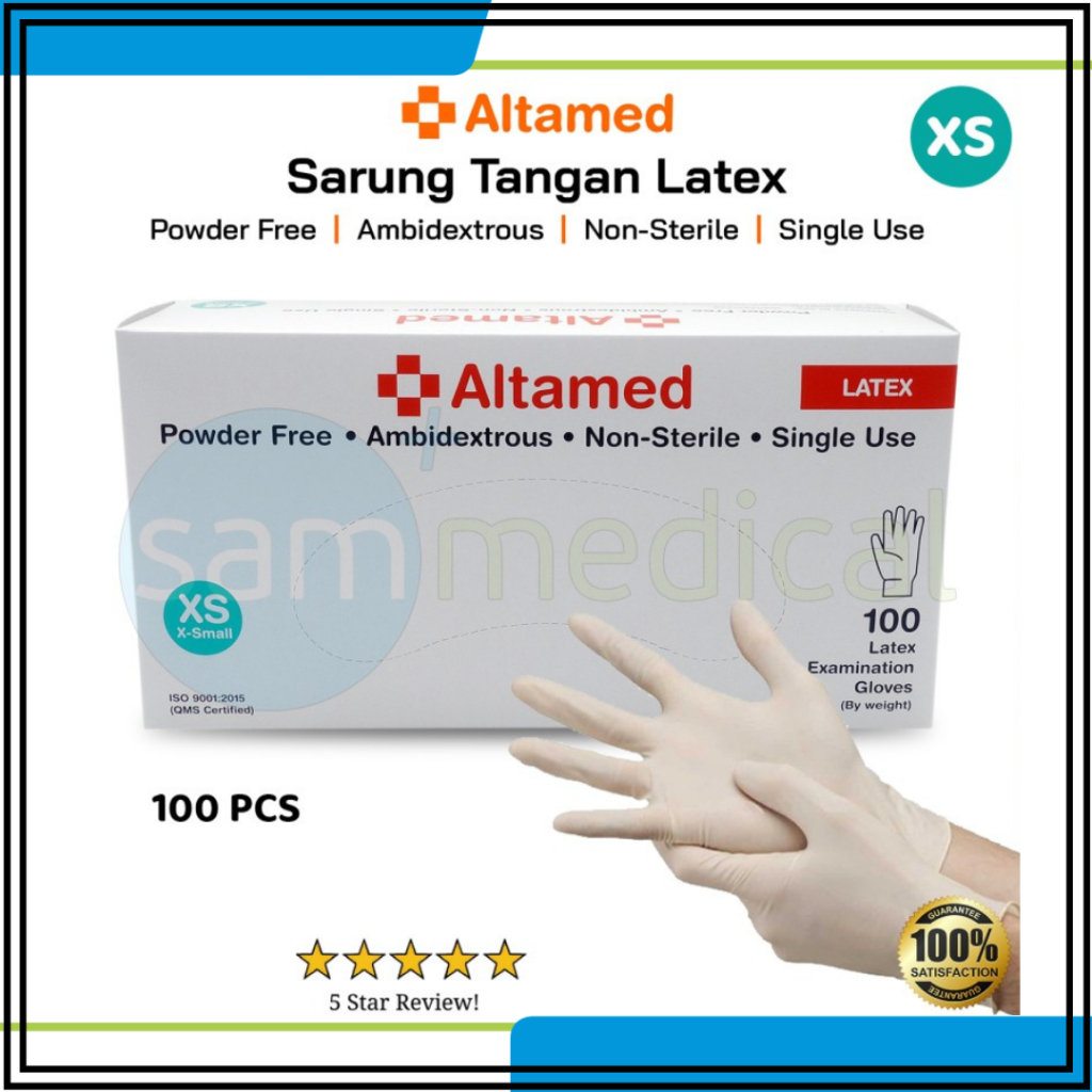 Jual ALTAMED Sarung Tangan Latex / Gloves Latex Powder Free isi 100pcs ...
