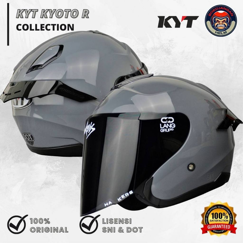 Jual HELM KYT KYOTO R SOLID GORILLA GREY GLOSSY HELM KYT KYOTO R