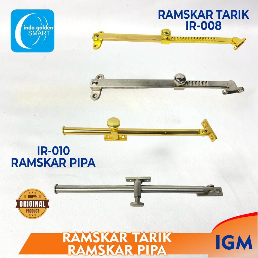 Jual RAMSKAR PENAHAN JENDELA TARIK & PIPA TEBAL IGM IR-008, IR-010 ...