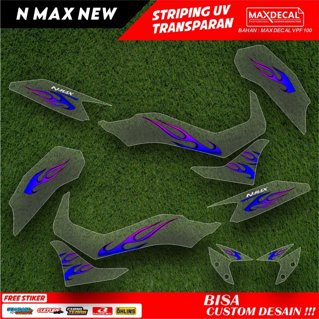 Jual STRIPING TRANSPARAN NMAX FACELIFT LIS STIKER UV ALL NEW NMAX SEMI