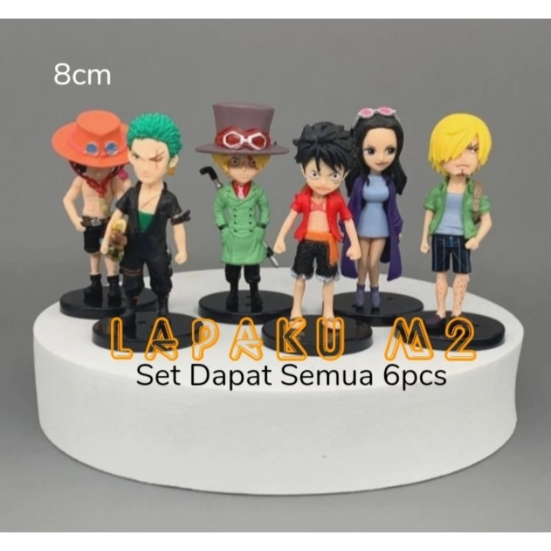 Jual Figure Set Isi 6pcs One Piece Luffy Zoro Ace Sanji Robin Shopee Indonesia 