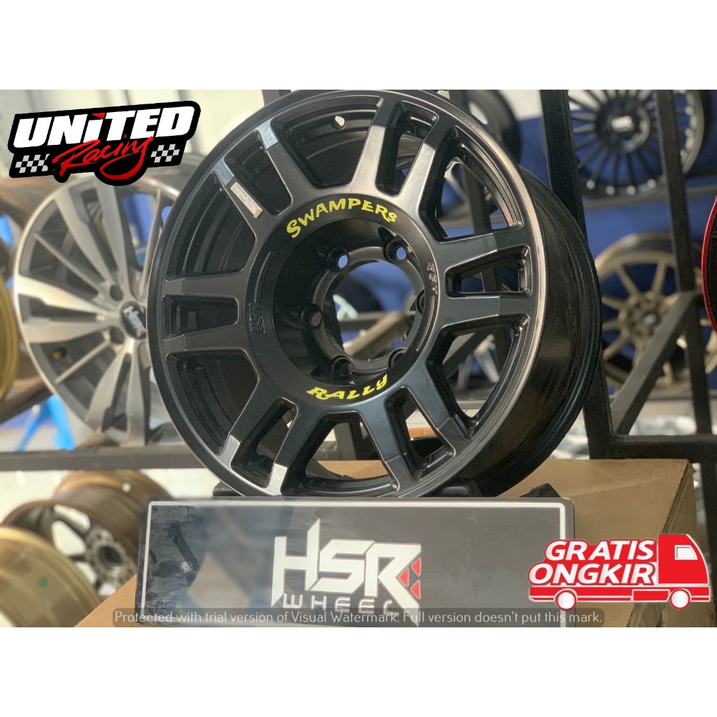 Jual VELG RALLY LOOK RING 16 HSR SWAMPERS R16 BLACK UNTUK MOBIL PANTHER ...