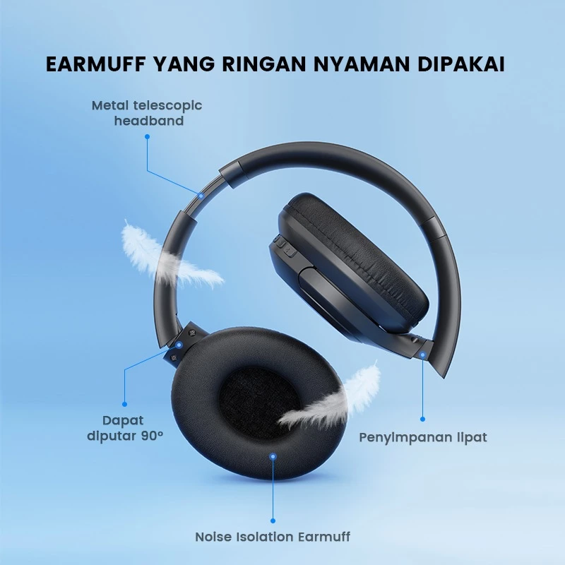 ROBOT Headphone H20 Spirit Headset Bluetooth With Dual EQ - Garansi 1 Tahun
