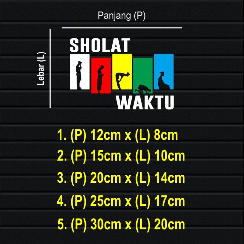 Jual Sticker cutting SHOLAT 5 WAKTU stiker reflektif motor mobil ...