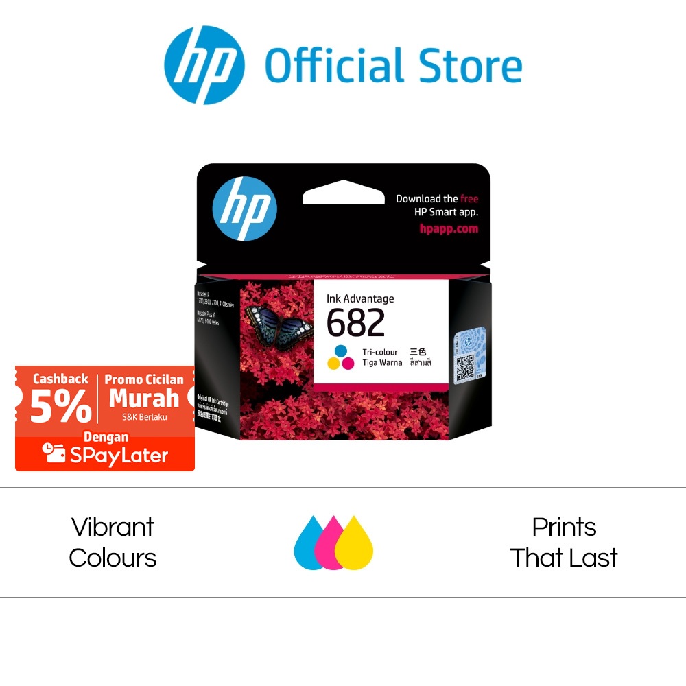 Jual Cicilan Murah SPL Tinta Printer HP Original 682 Warna Tri
