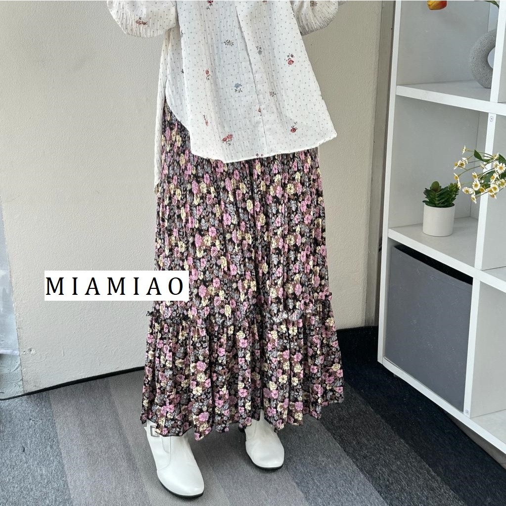 Jual Rok Motif Bunga Floral / Rok Plisket Panjang | Shopee Indonesia