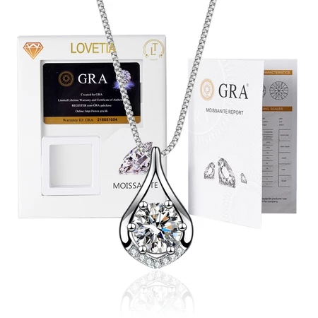 Kalung Moissanite Perak