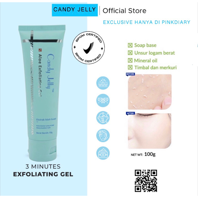 Jual CANDY JELLY Exfoliating Gel 50gr With AHA BHA PHA Exfoliasi