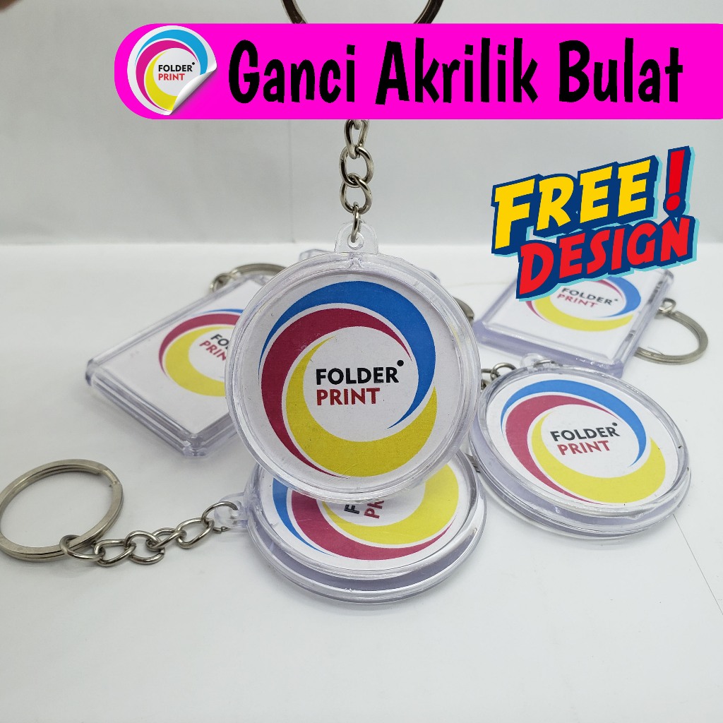 Jual Gantungan Kunci Akrilik Bulat Custom Insert Paper 2 Sisi Free ...