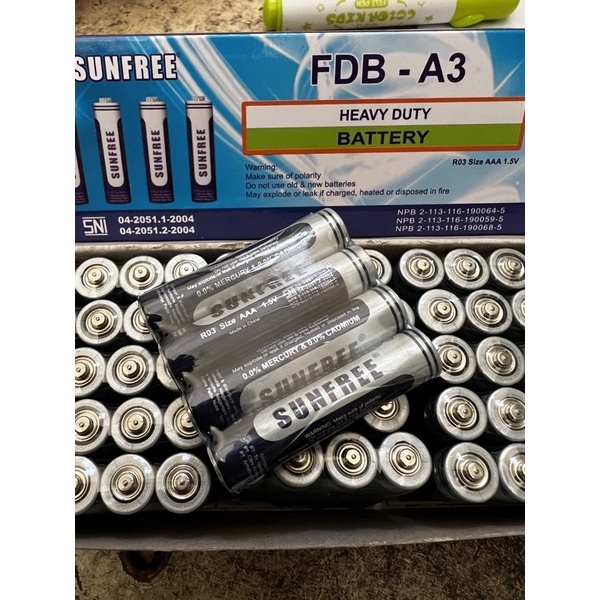 Jual Perbuah Baterai Kering Sunfree AAA 1,5 volt / Dry-cell Battery 1 ...
