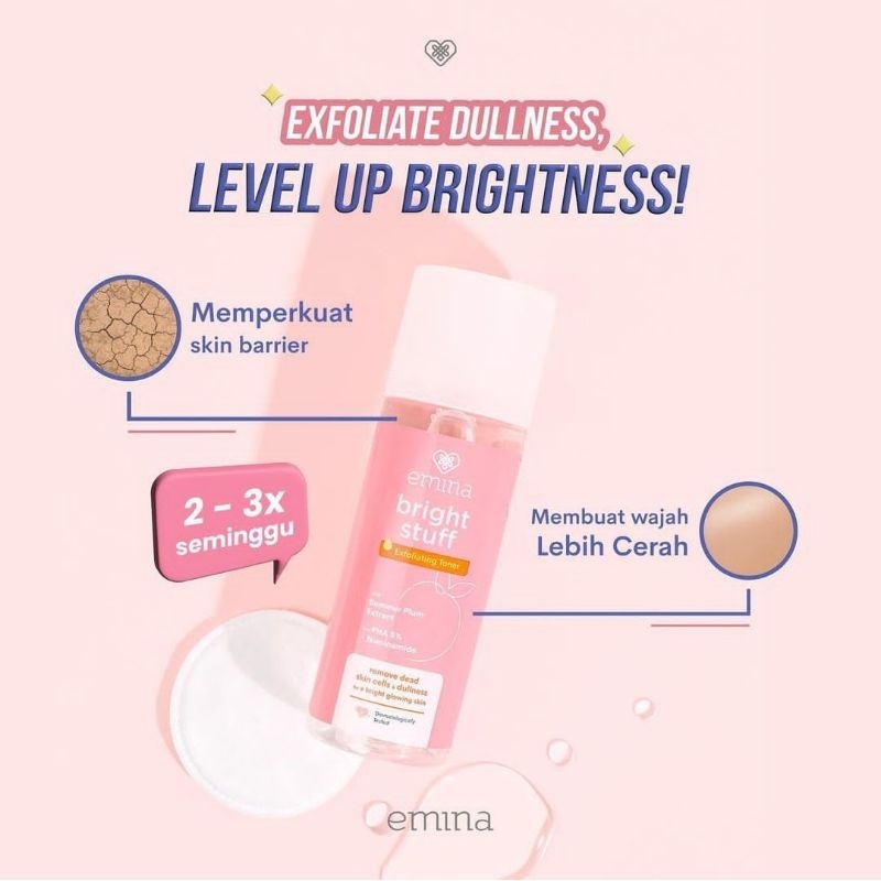 Jual EMINA Bright Stuff Exfoliating Toner 100ml Shopee Indonesia