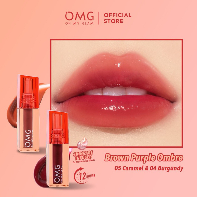 Jual OMG OH MY GLAM Glassy Lip Tint 2g Lip Tint Warna Intense Tahan