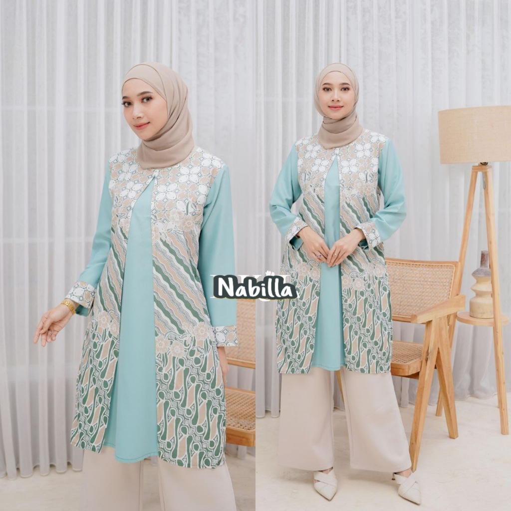 Jual Tunik Atasan Batik Wanita Jumbo / Tunik Atasan Batik Wanita Cewek ...