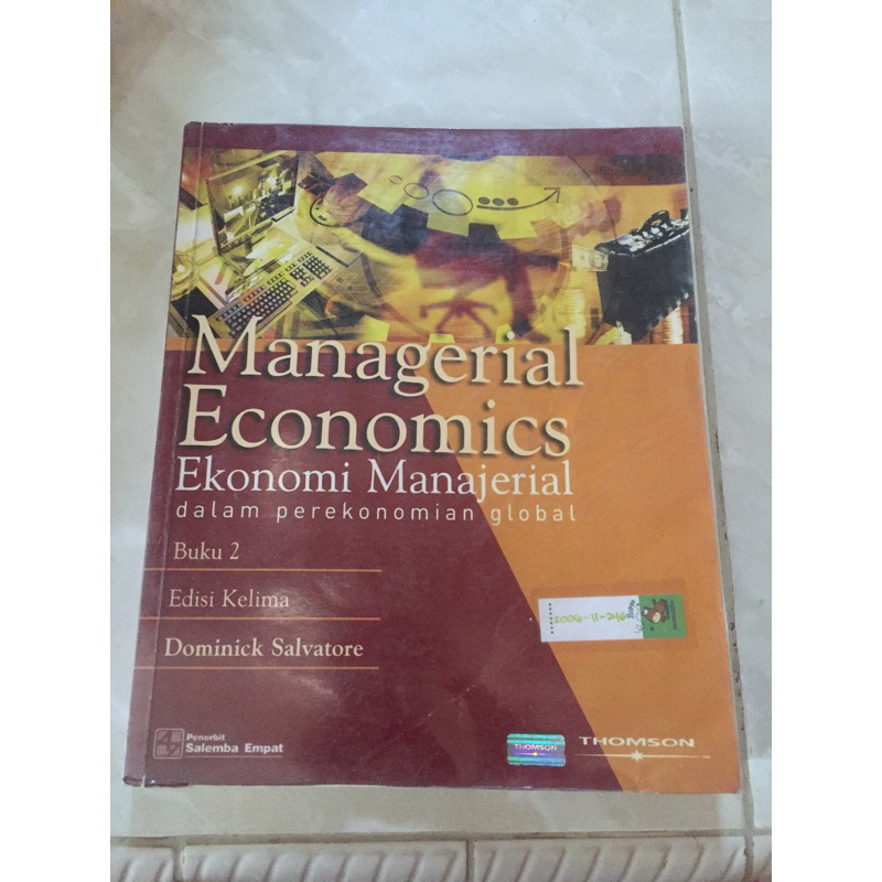 Jual MANAGERIAL ECONOMICS EKONOMI MANAJERIAL BUKU 2 EDISI KELIMA ...