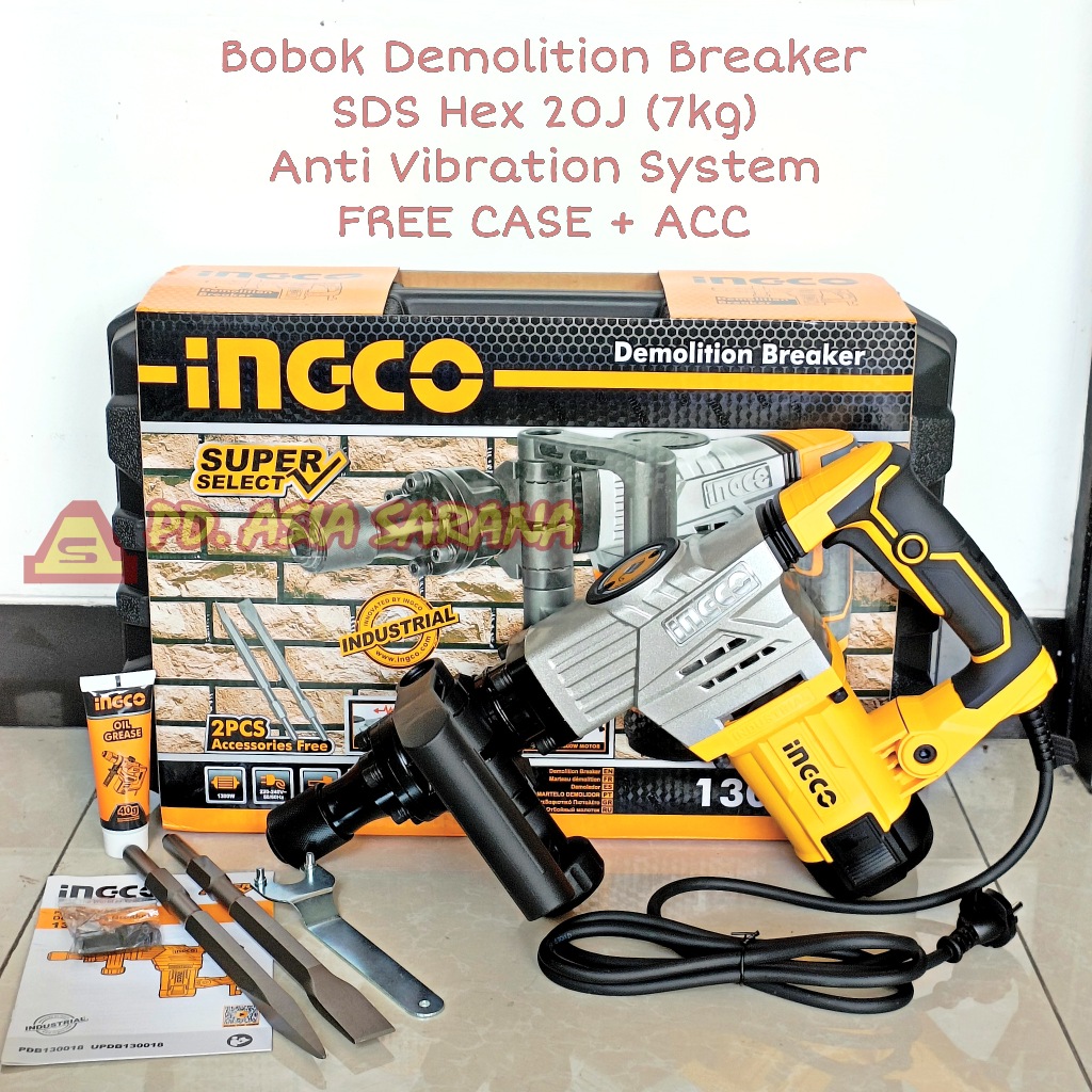 Jual Demolition Jack Hammer (20J) 7Kg INGCO PDB130018 Mesin Bobok Beton