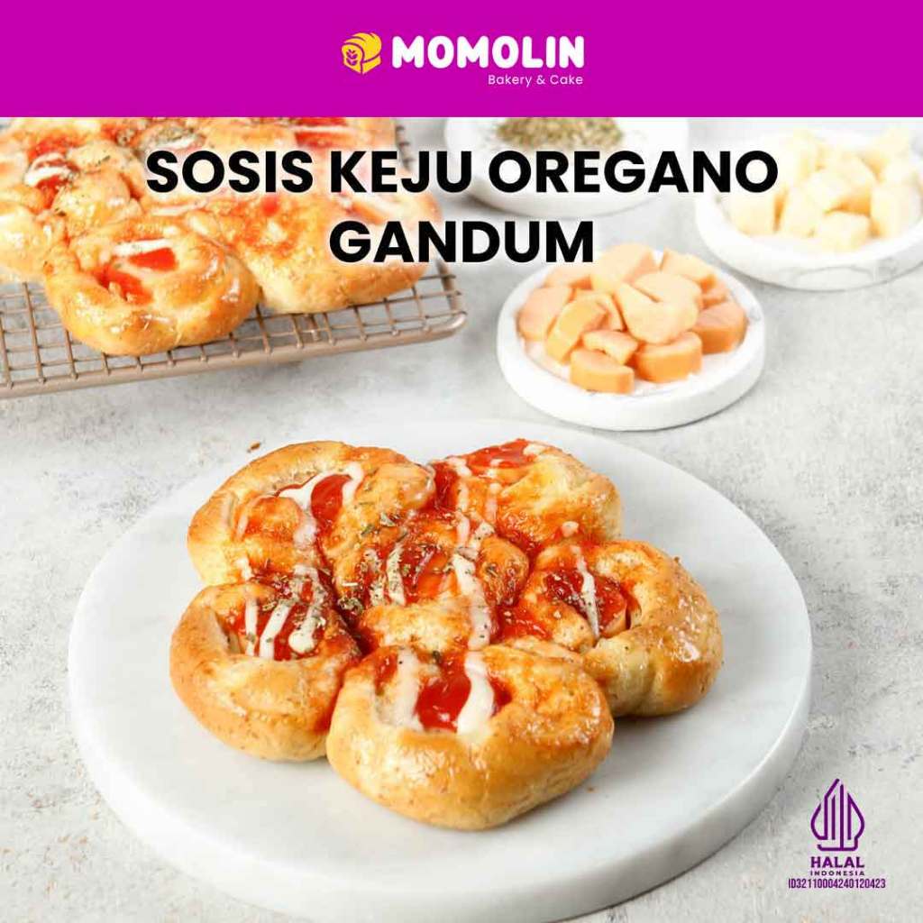 Jual Momolin Bakery Roti Gandum Sosis Oregano | Roti Sehat | Camilan ...
