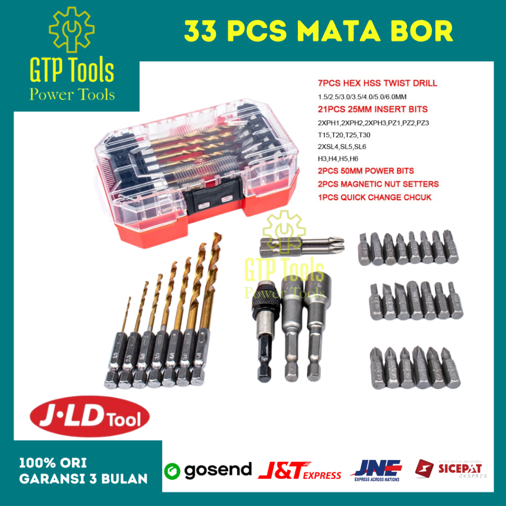 Jual Gtp Tools Jld Mata Bor Set Pcs Hex Hss Twist Mata Screw Driver Mata Bor Besi Metal