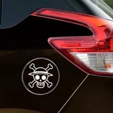 Jual cutting sticker mobil one piece logo stiker tangki mobil lucu ...