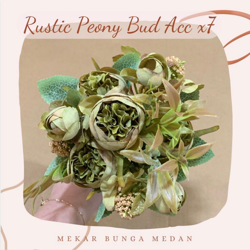 Jual JB 10 (8 WARNA) Bunga Artifisial Rustic Peony Bud ACC x7 Kuntum ...