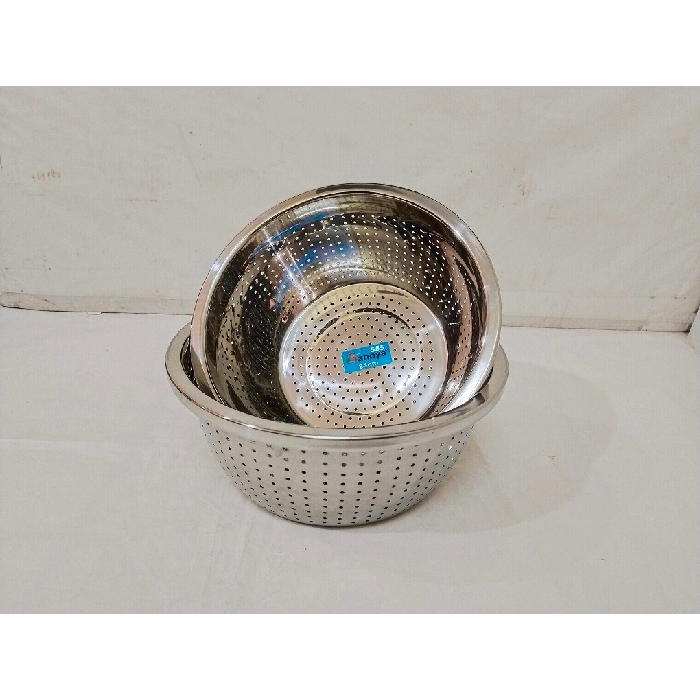 Jual BASKOM LUBANG STAINLESS STEEL TEBAL | BASKOM SARINGAN | BASKOM