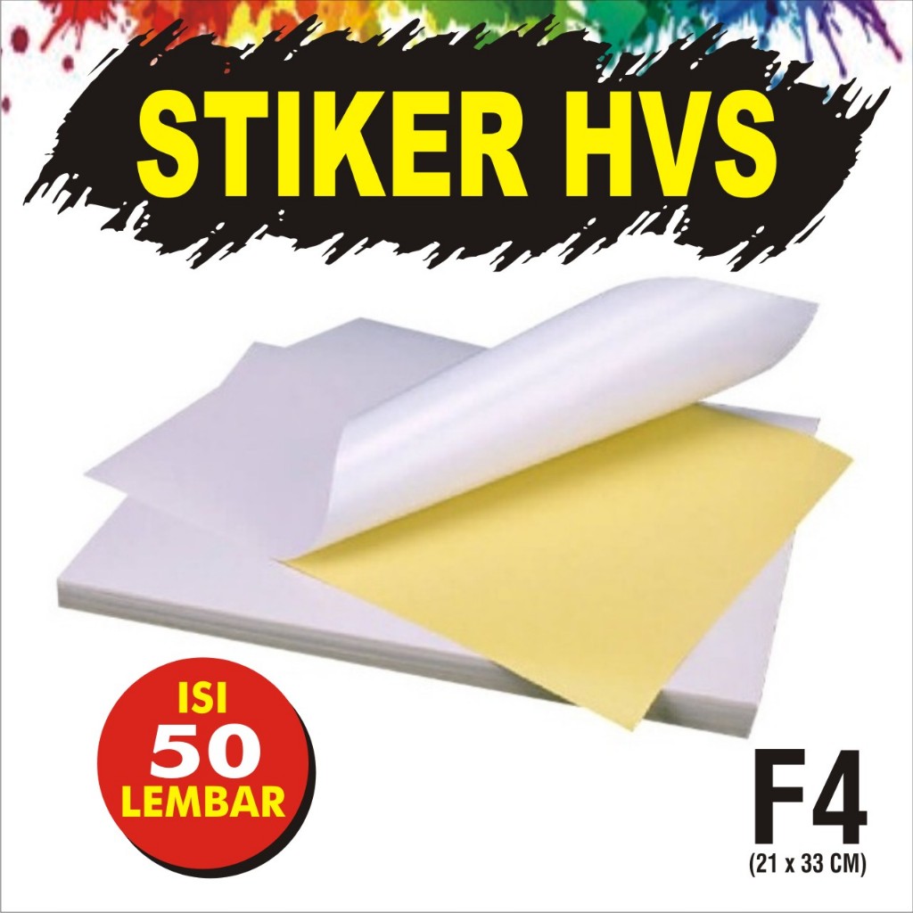 Jual Sticker Hvs F4 Isi 50 Lembar Kertas Stiker Doff Matte Folio